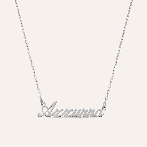 Collana Azzurra Gold Names Oro Bianco - Collane Unisex | Stroili