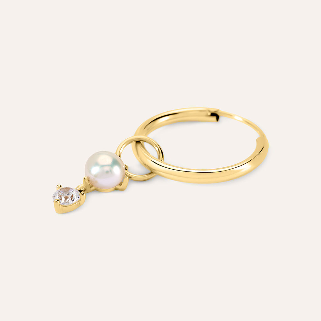 Charm Toujours Oro Giallo Perla D'Acqua Dolce Cubic Zirconia