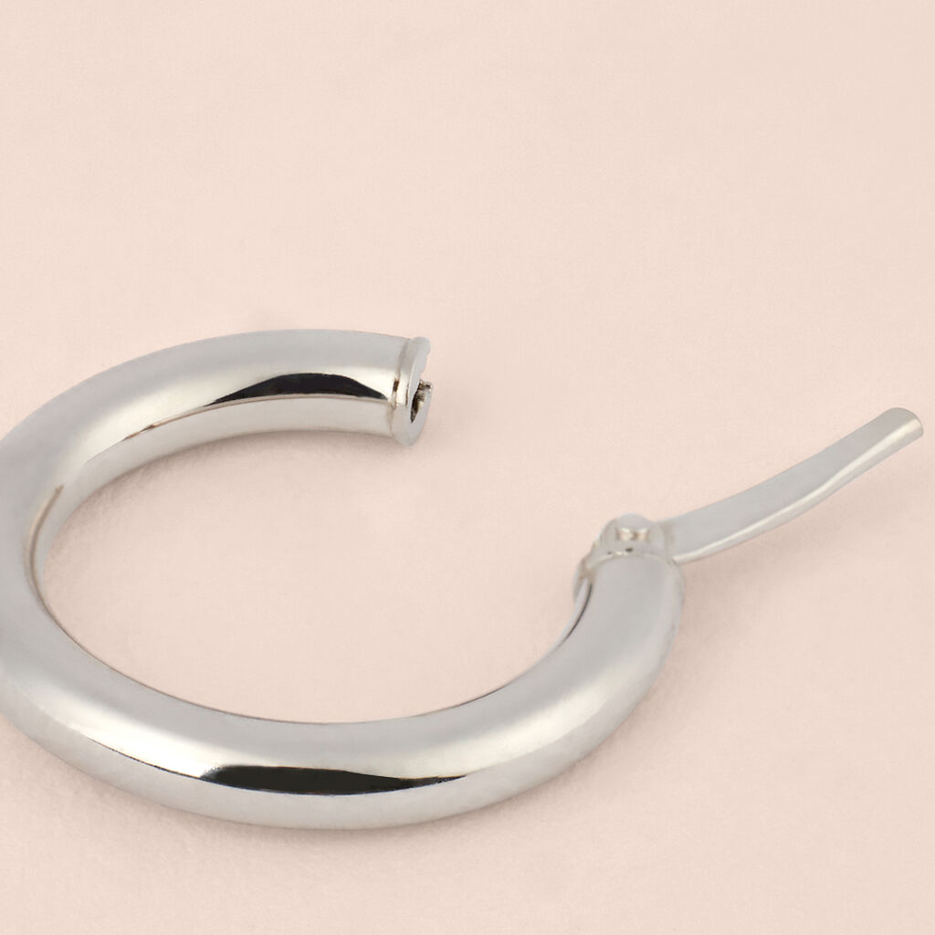 Mono Orecchino A Cerchio Toujours Oro Bianco - Mono Orecchino Unisex | Stroili