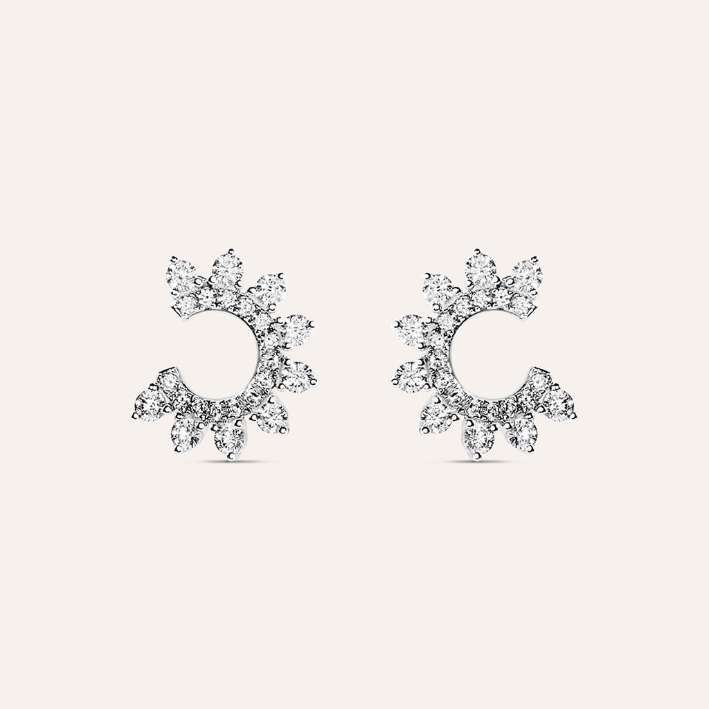 Orecchini Lobo Claire Oro Bianco Cubic Zirconia