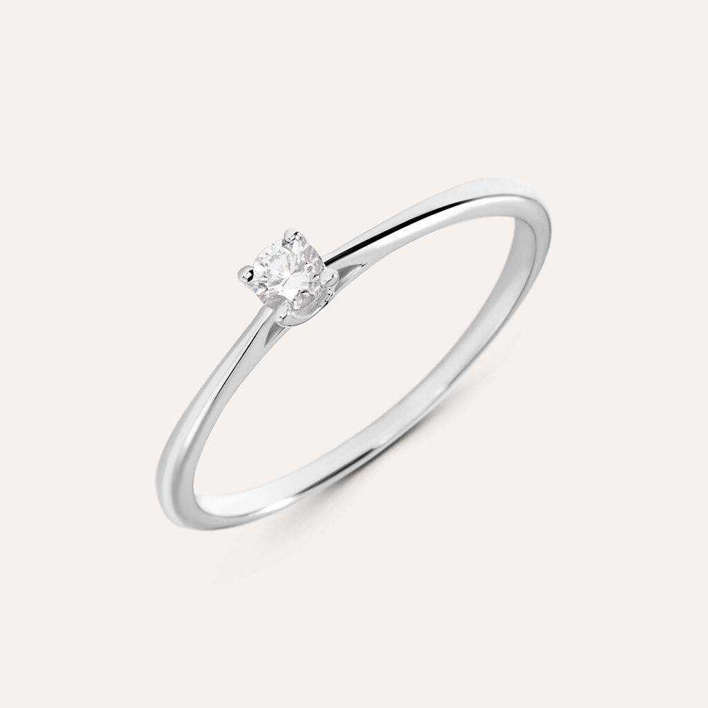 Anello Solitario Grace Oro Bianco Diamante