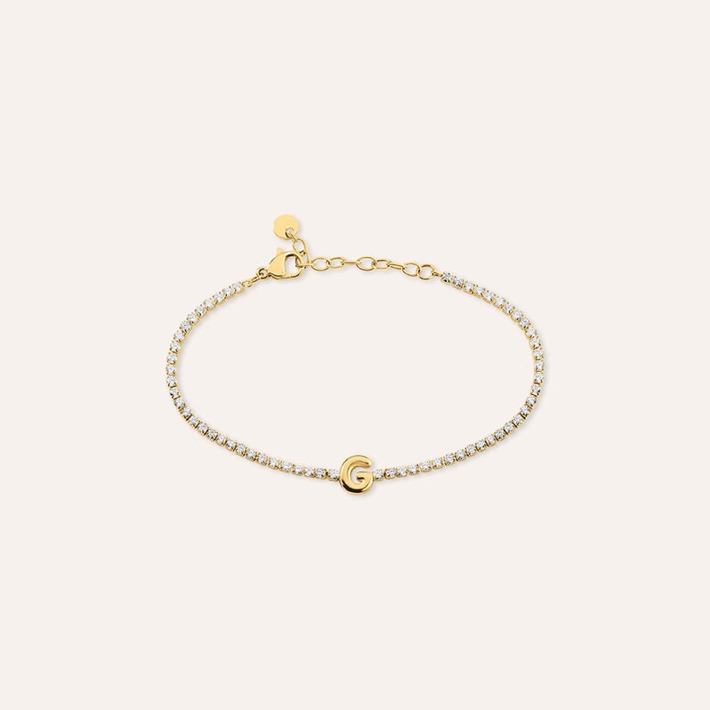 Bracciale Tennis Aura Acciaio Dorato Cubic Zirconia - Bracciali Tennis Donna | Stroili