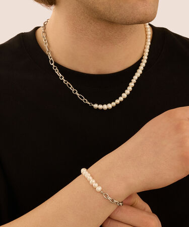 Collana Man Code Acciaio Perla D'Acqua Dolce