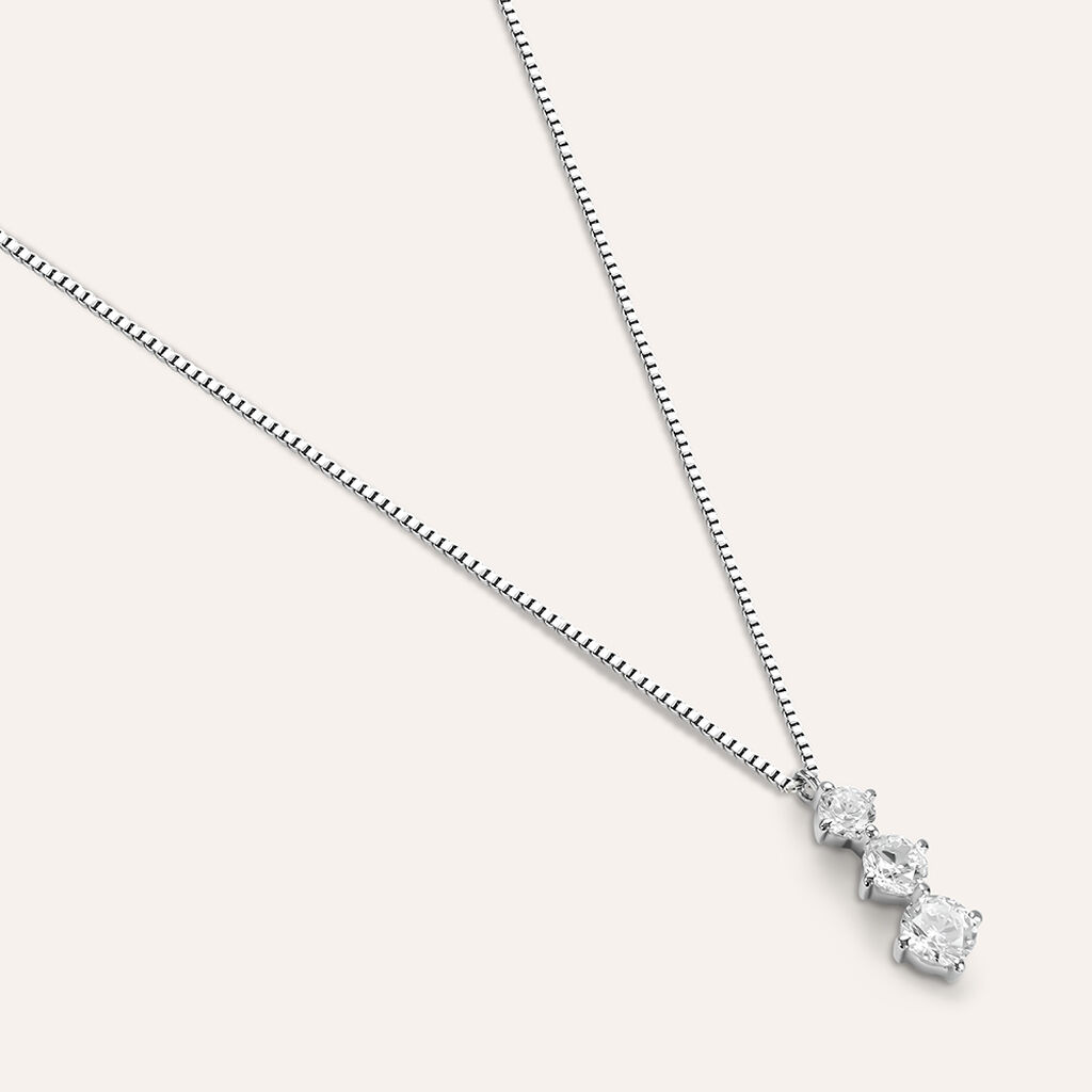 Collana Trilogy Claire Oro Bianco Cubic Zirconia - Gioielli Donna | Stroili