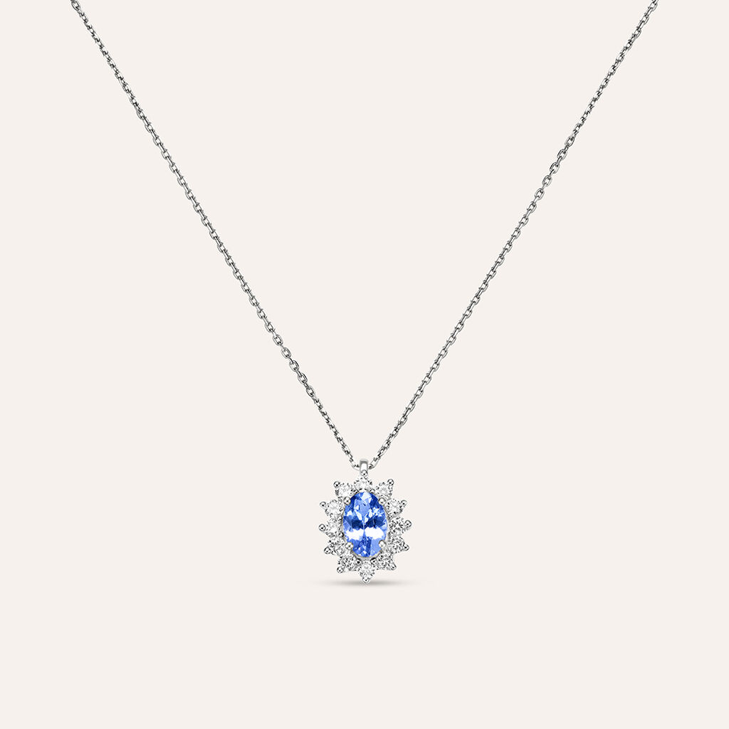 Collana Jasmine Oro Bianco Tanzanite Diamante