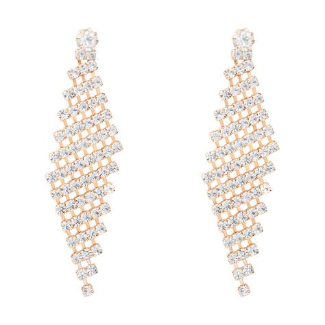 Orecchini Pendenti Romantic Shine Metallo Rosa Cristallo - Orecchini Pendenti Donna | Stroili