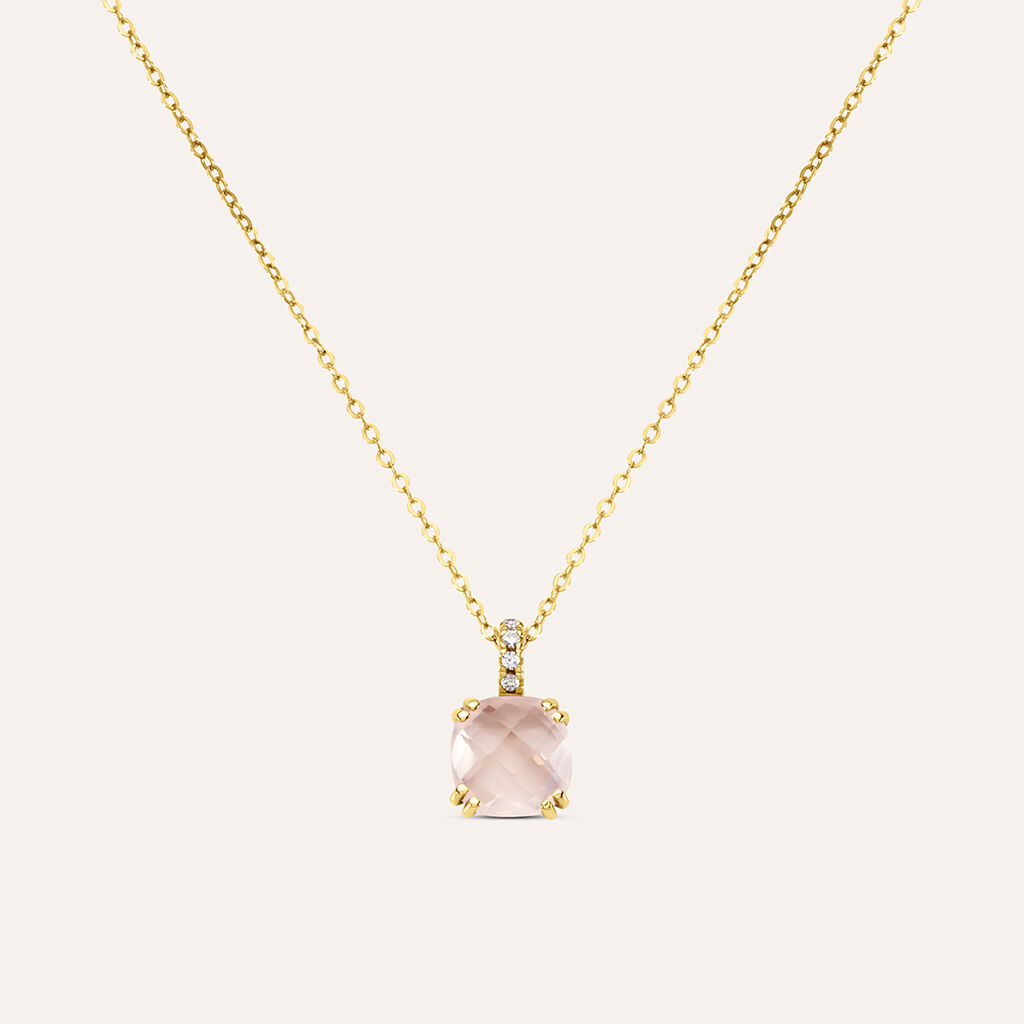 Collana Punto Luce Am&eacute;lie Oro Giallo Quarzo Cubic Zirconia