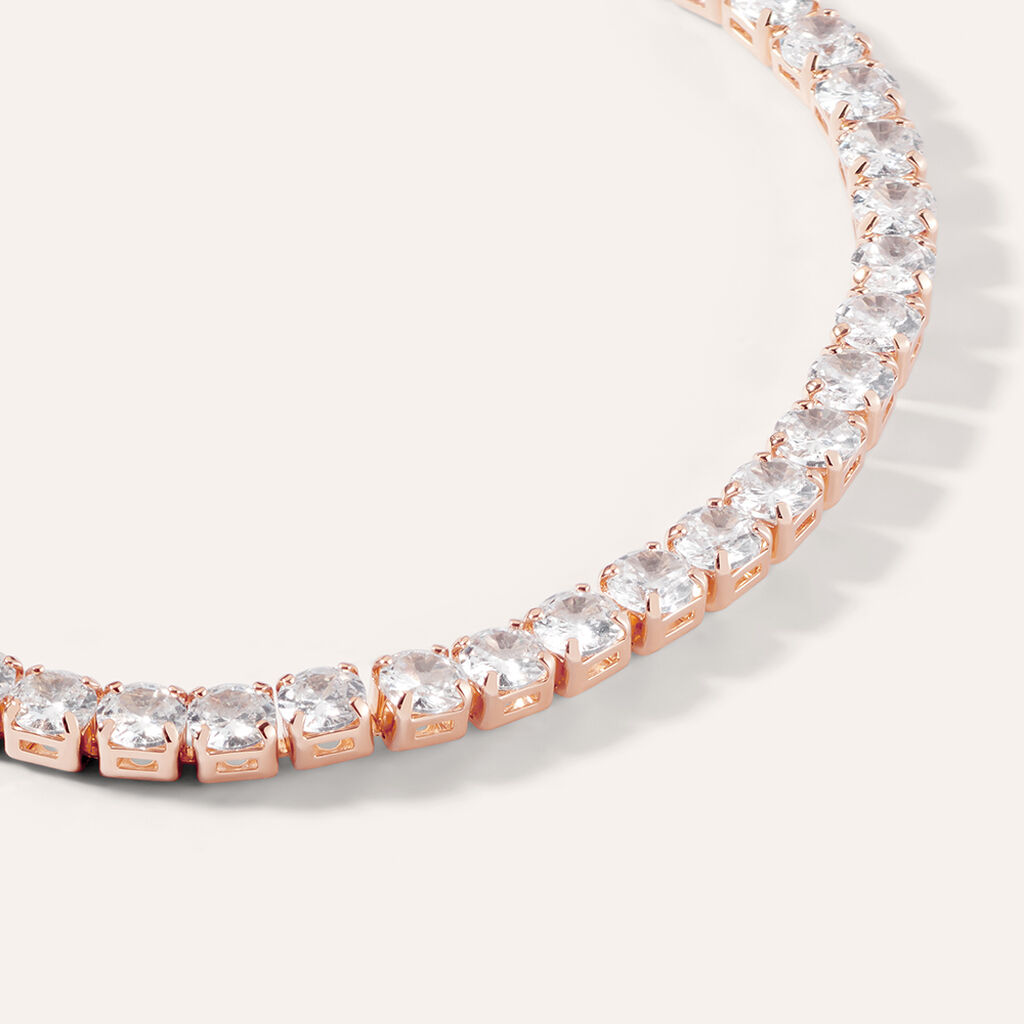 Bracciale Tennis Romantic Shine Metallo Rosa Cristallo - Bracciali Tennis Donna | Stroili