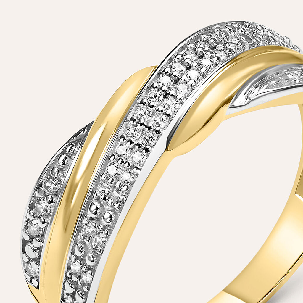Anello Fascia Claire Oro Giallo Cubic Zirconia - Anelli a Fascia Larga Donna | Stroili