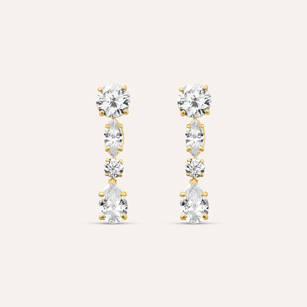 Orecchini Pendenti Claire Oro Giallo Cubic Zirconia - Orecchini Pendenti Donna | Stroili