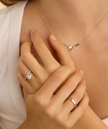 Anello Solitario Claire Oro Bianco Cubic Zirconia