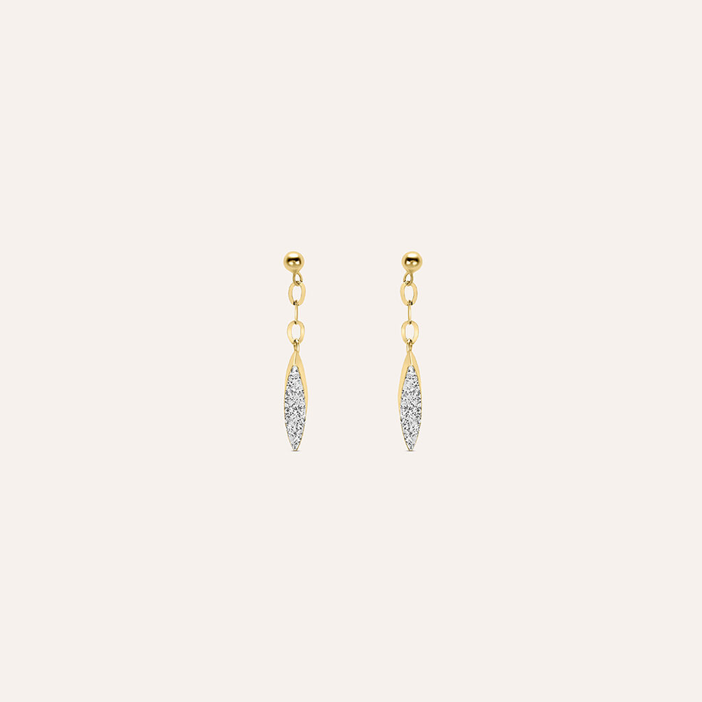 Orecchini Pendenti Christelle Oro Giallo Cristallo