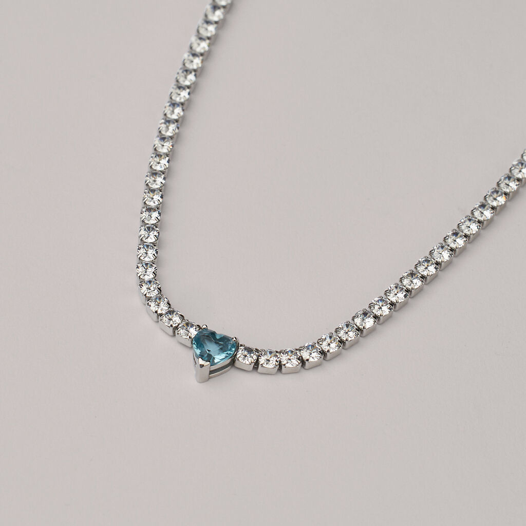 Collana Tennis Aura Acciaio Cristallo