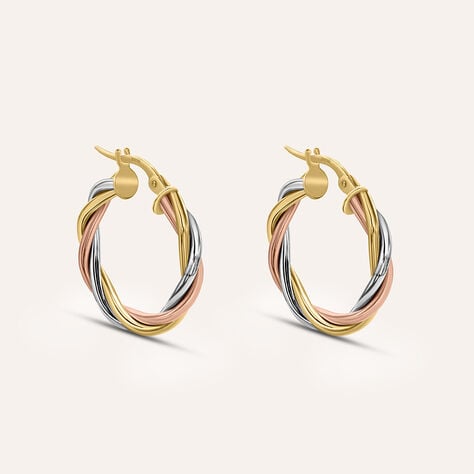 Orecchini A Cerchio Gold Essence Oro Tricolore - Gioielli Donna | Stroili
