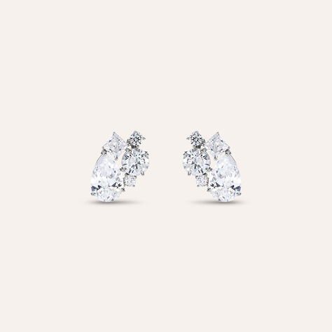 Orecchini Lobo Silver Elegance Argento Rodiato Cubic Zirconia - Orecchini a Lobo Donna | Stroili