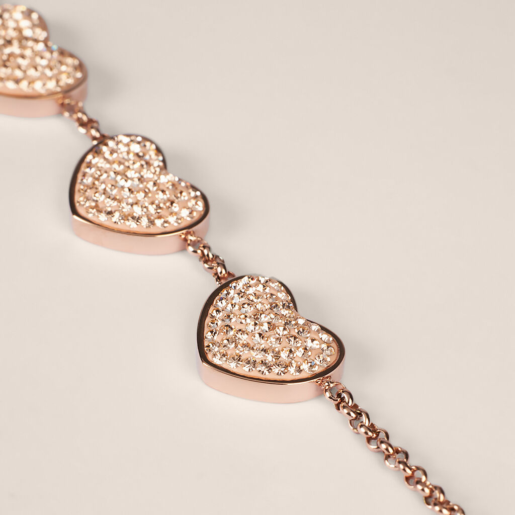 Bracciale Aura Acciaio Rosa Cristallo