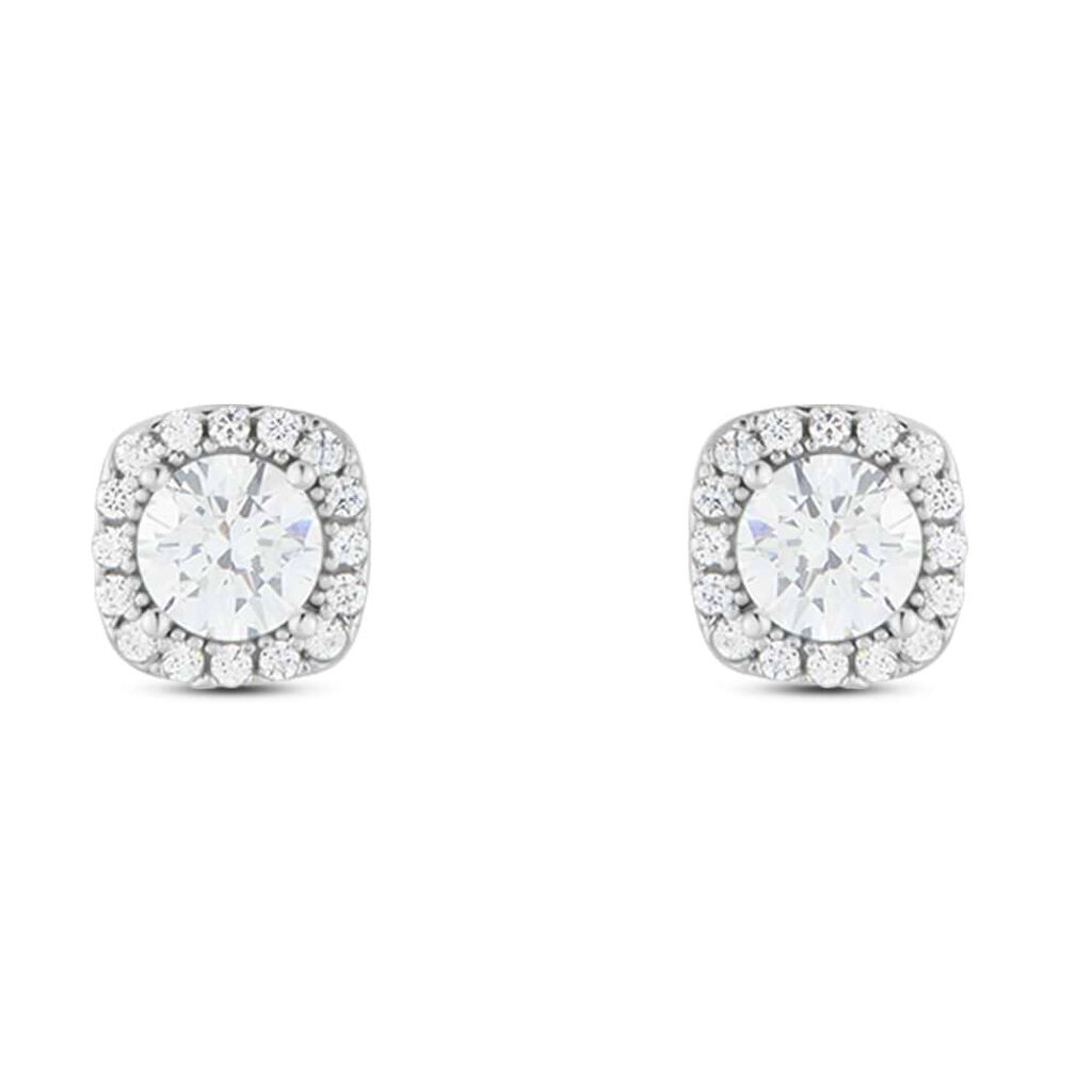 Orecchini Lobo Punto Luce Claire Oro Bianco Cubic Zirconia