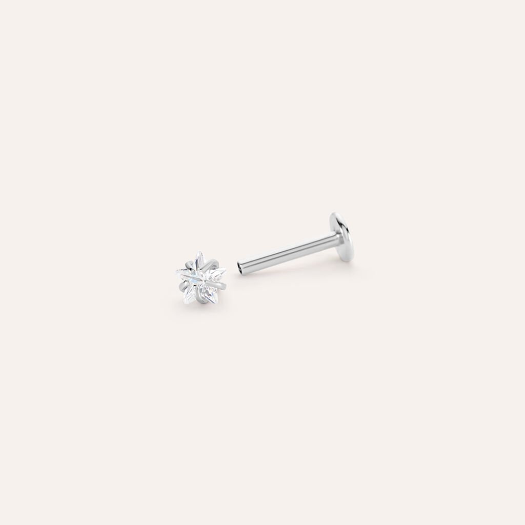 Piercing Orecchio Tragus Helix Conch Moonlight Acciaio Cristallo