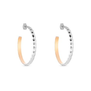 Orecchini a cerchio Lady Code Acciaio Bicolore Diamantato