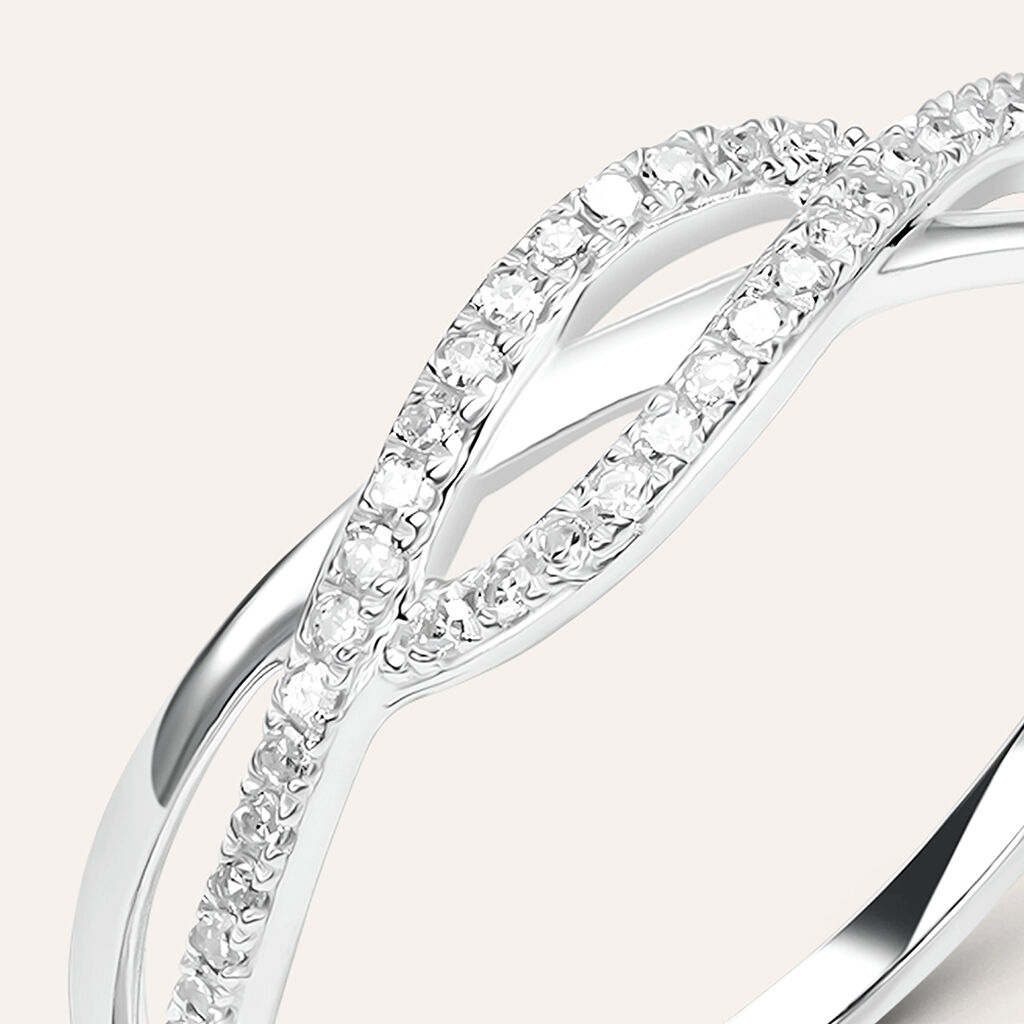 Anello Fascia Sophia Oro Bianco Diamante - Anelli con Pietre Donna | Stroili
