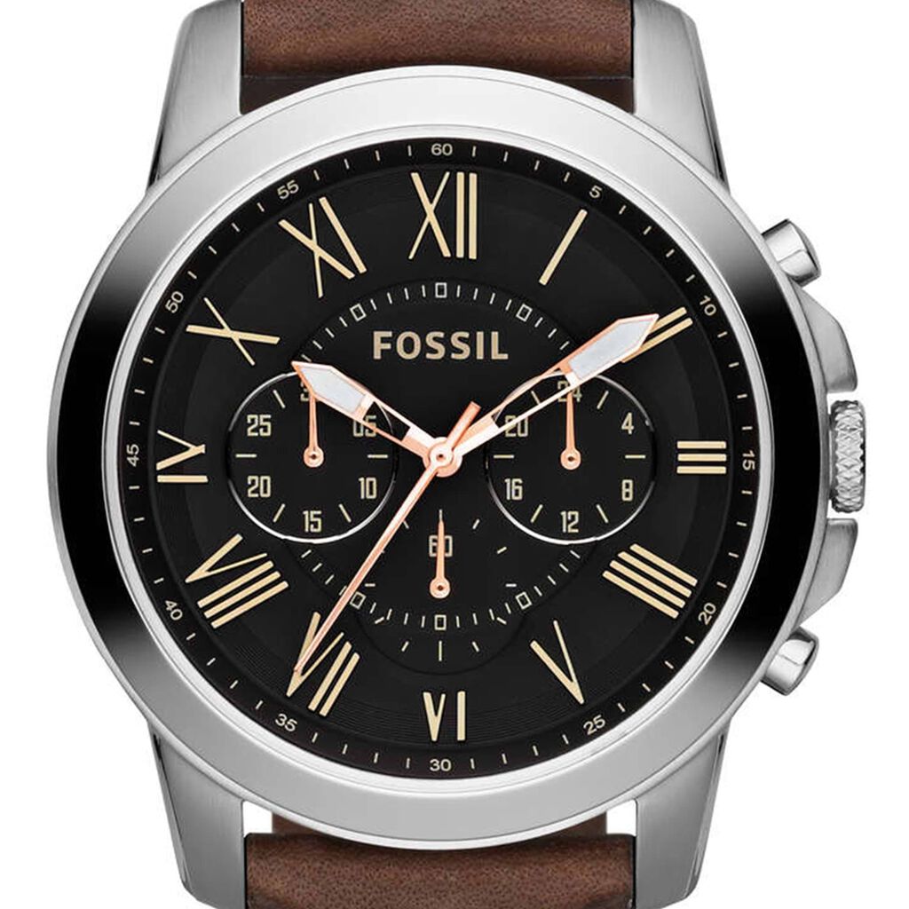 Orologio Cronografo Uomo Fossil Grant quadrante nero FS4813