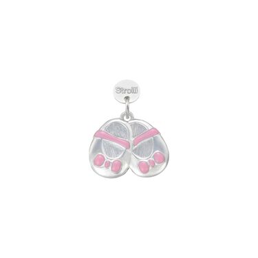 Charm in argento rodiato e smalto