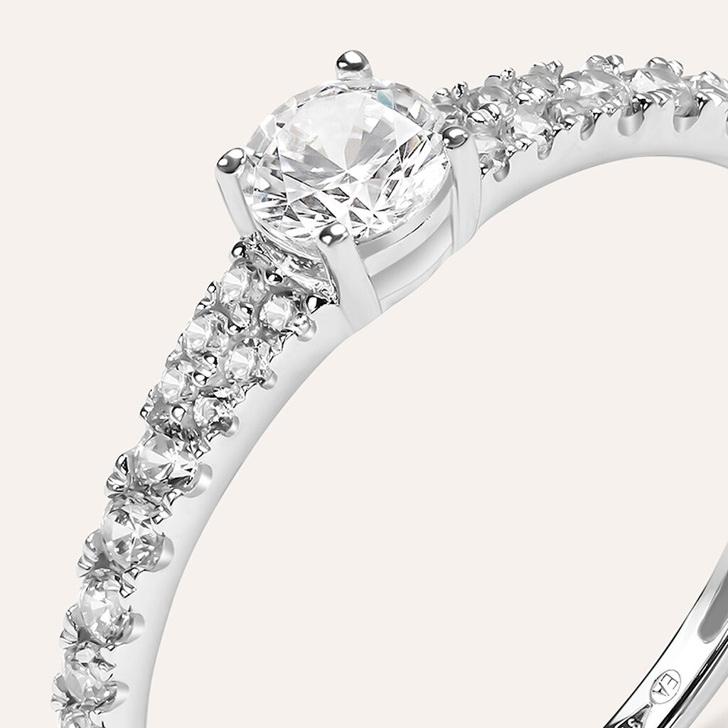 Anello Solitario Claire Oro Bianco Cubic Zirconia