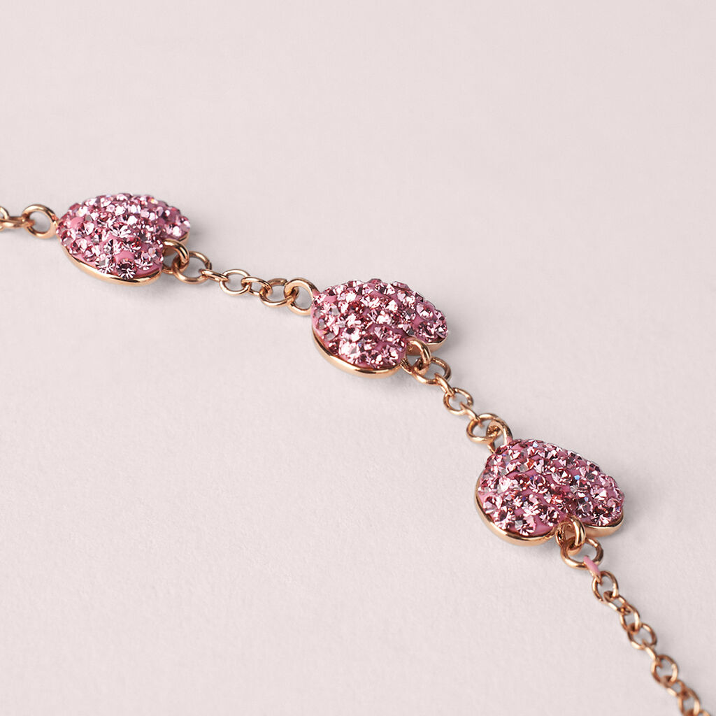 Bracciale Aura Acciaio Rosa Cristallo