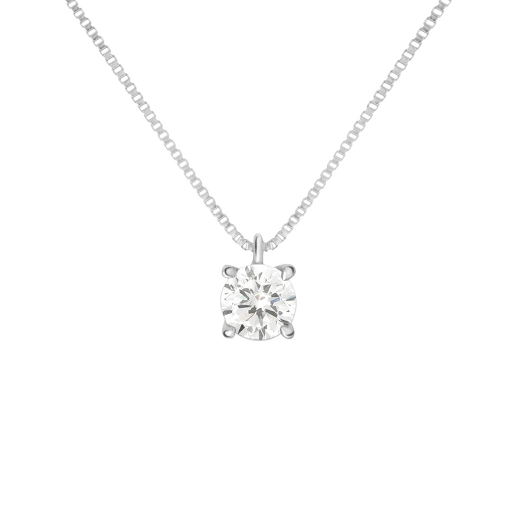 Collana Punto Luce Claire Oro Bianco Cubic Zirconia