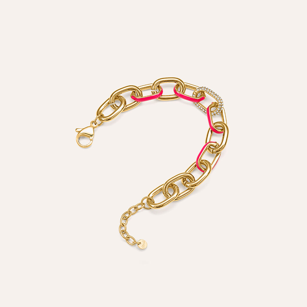 Bracciale Catena Lady Sweet Acciaio Dorato Cristallo - Bracciali Donna | Stroili