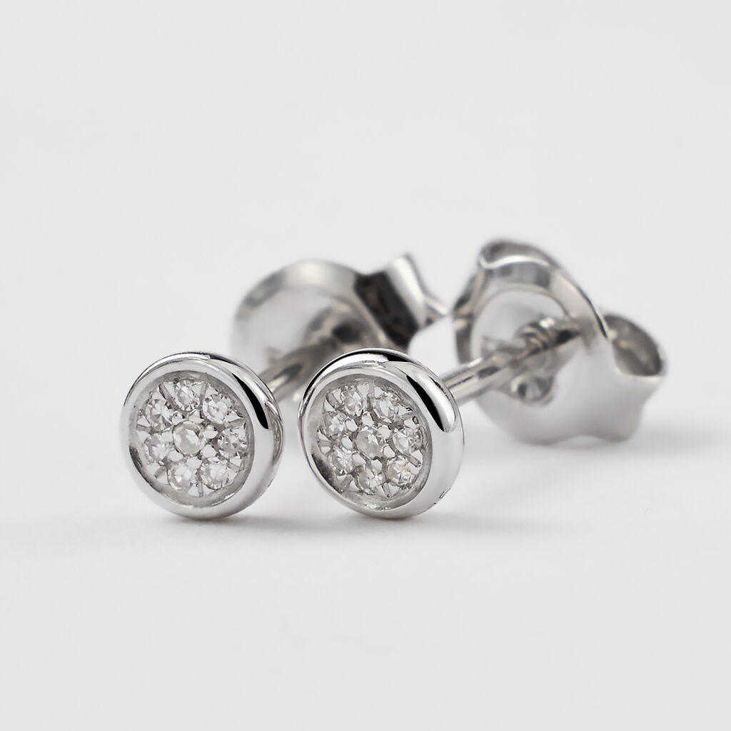 Orecchini Lobo Sophia Oro Bianco Diamante - Orecchini a Lobo Donna | Stroili