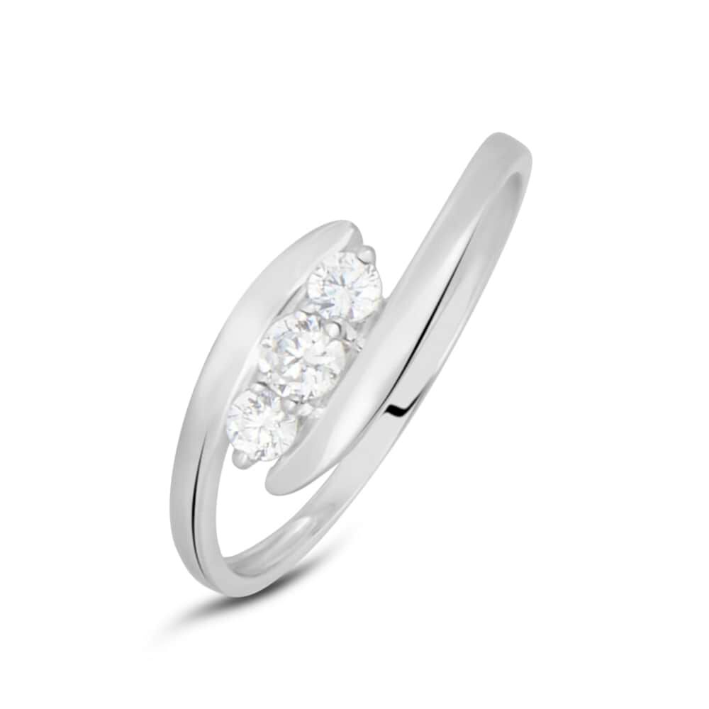 Anello Trilogy Claire Oro Bianco Cubic Zirconia