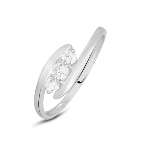 Anello Trilogy Claire Oro Bianco Cubic Zirconia - Anelli con Pietre Donna | Stroili
