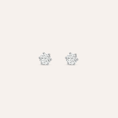 Orecchini Lobo Punto Luce Claire Oro Bianco Cubic Zirconia - Orecchini a Lobo Donna | Stroili