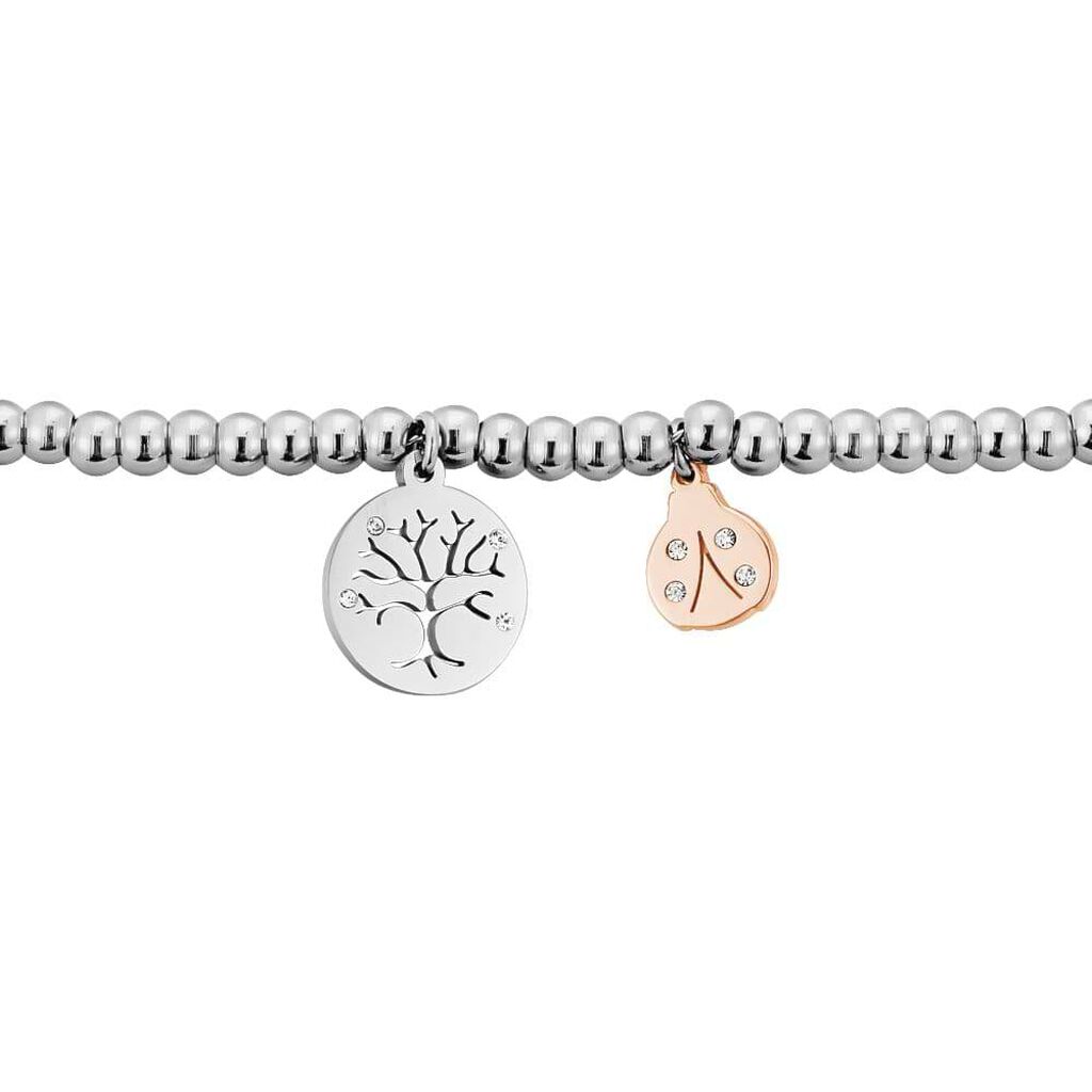 Bracciale Lady Chic Acciaio Bicolore Bianco / Rosa Cristallo - Bracciali Donna | Stroili