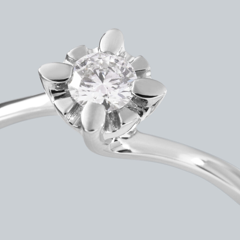 Anello Solitario Valentino Diamazing Oro Bianco Diamante - Anelli con Pietre Donna | Stroili
