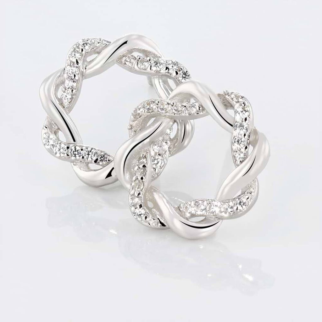 Orecchini Lobo Silver Shine Argento Rodiato Cubic Zirconia - Orecchini a Lobo Donna | Stroili