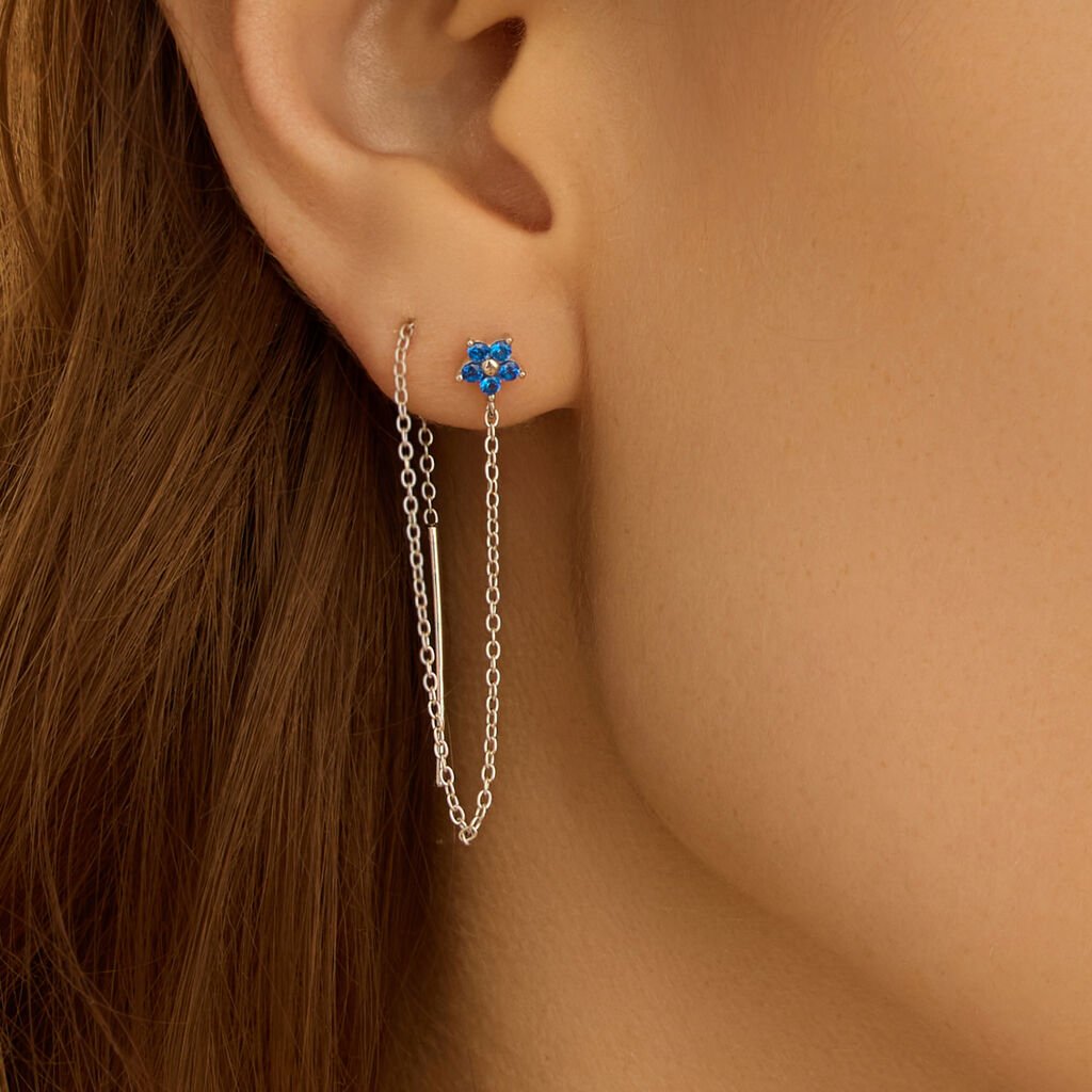 Mono Orecchino Pendente Silver Moments Argento Rodiato Cubic Zirconia