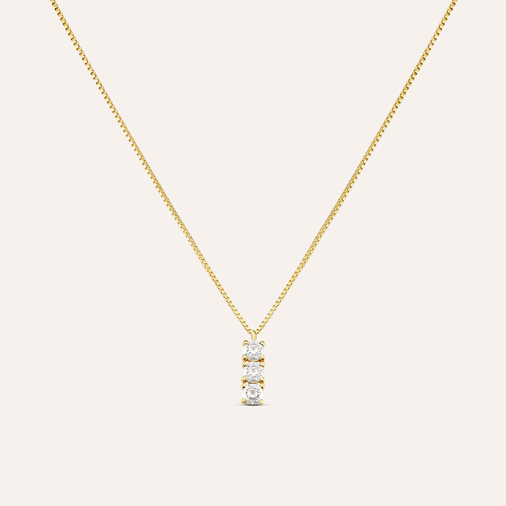 Collana Trilogy Claire Oro Giallo Cubic Zirconia