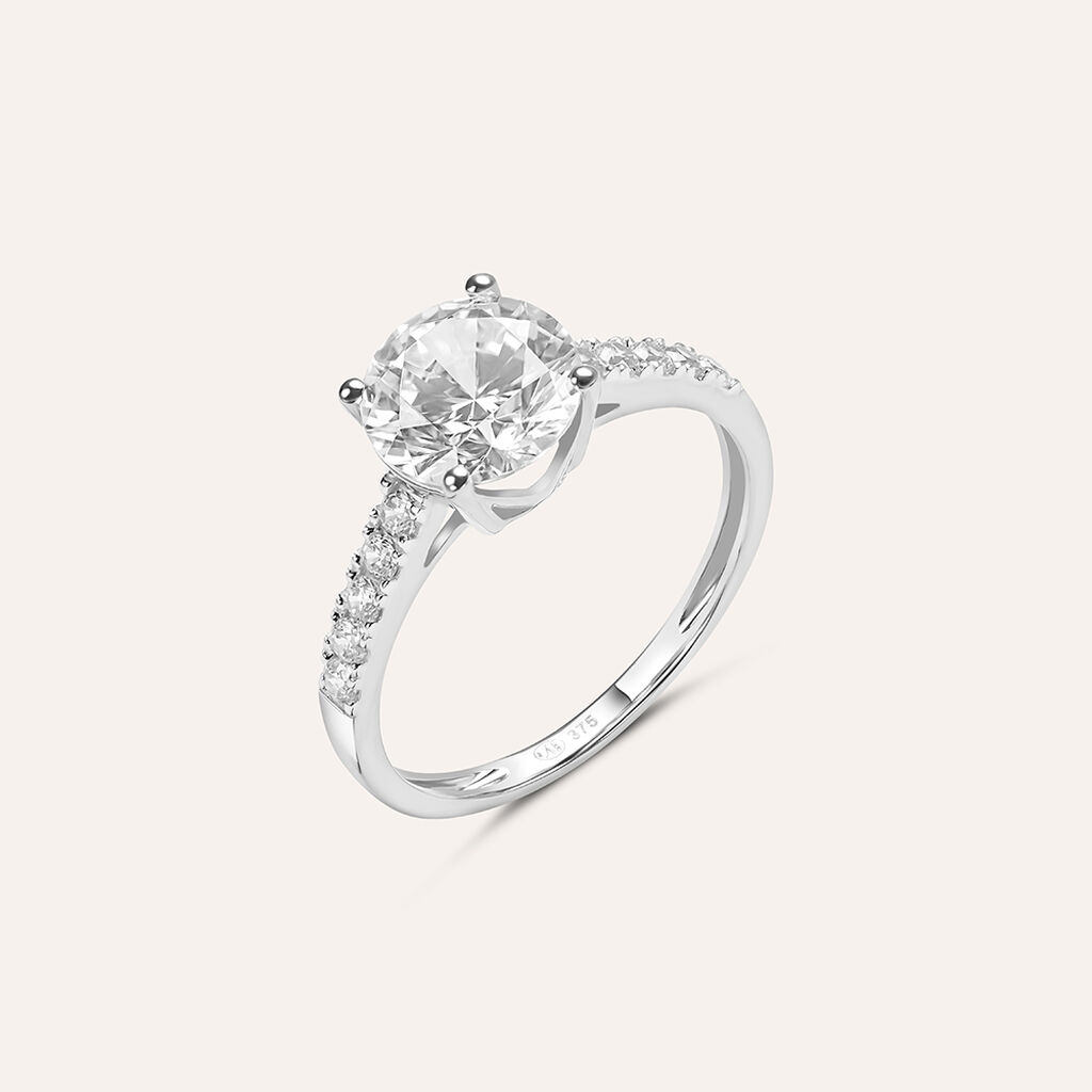 Anello Solitario Claire Oro Bianco Cubic Zirconia - Anelli con Pietre Donna | Stroili