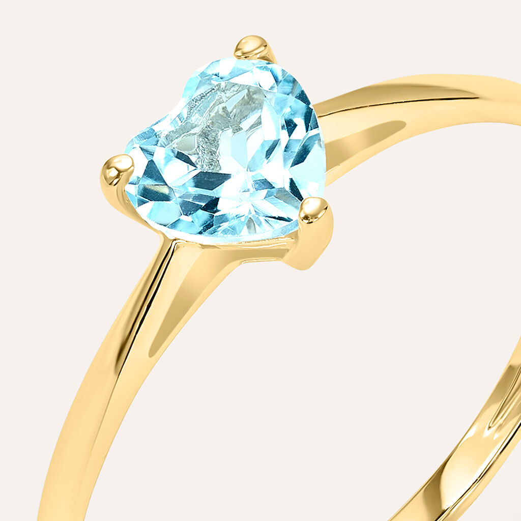 Anello Solitario Am&eacute;lie Oro Giallo Topazio