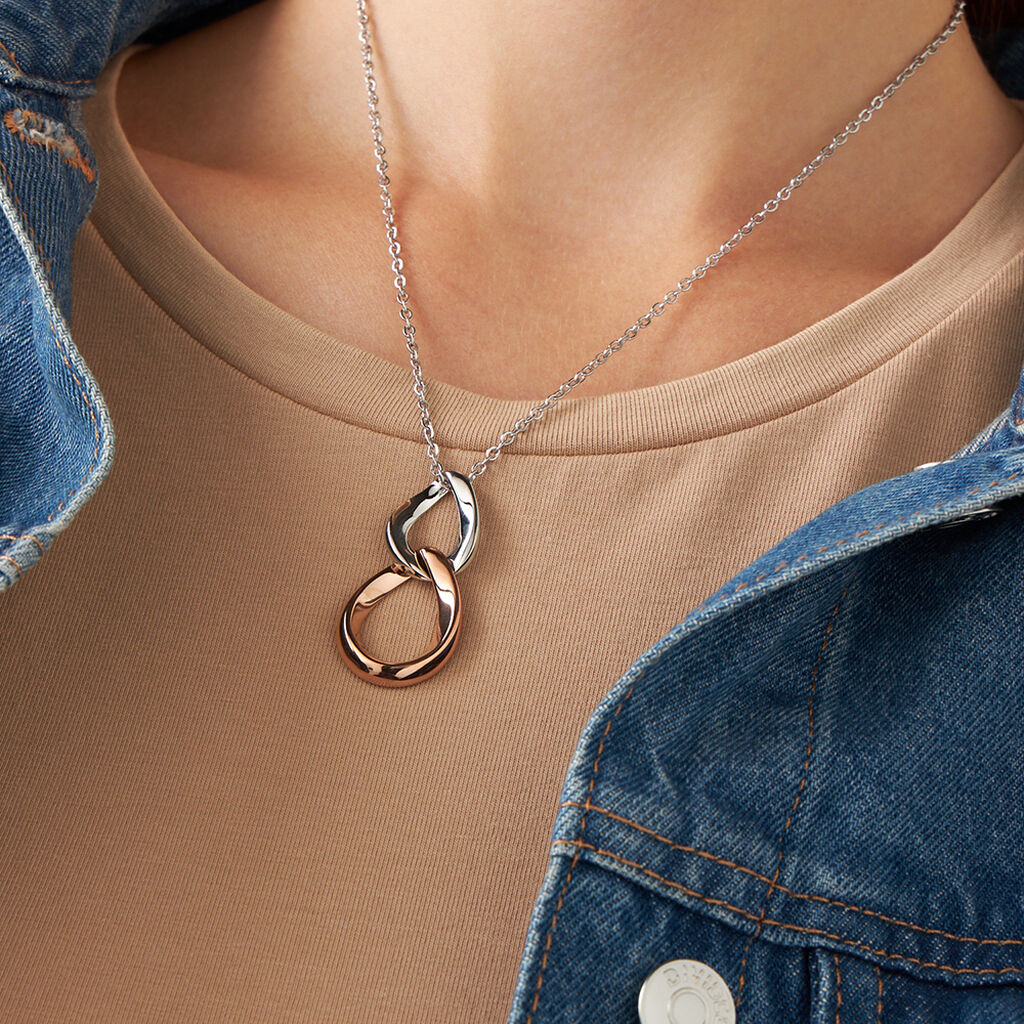 Collana Lady Code Acciaio Bicolore Bianco / Rosa - Collane Donna | Stroili