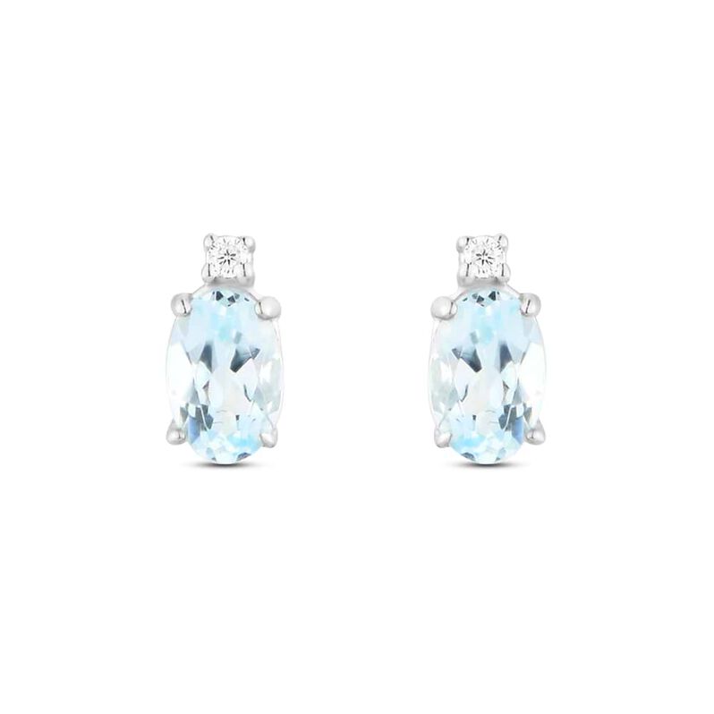 Orecchini Lobo Punto Luce Acquamarina Oro Bianco Acquamarina Diamante - Orecchini a Lobo Donna | Stroili