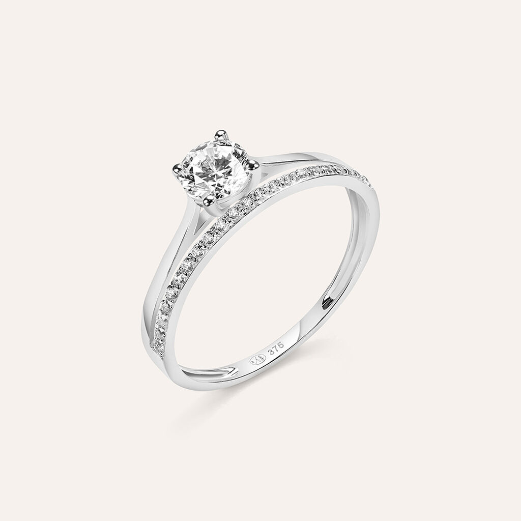 Anello Solitario Claire Oro Bianco Cubic Zirconia