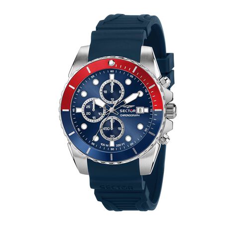 Orologio Sector cronografo cinturino in silicone blu e cassa in acciaio - Orologi Uomo | Stroili
