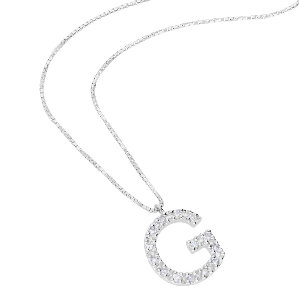 Collana Diamond Letters Oro Bianco Diamante - Collane Donna | Stroili