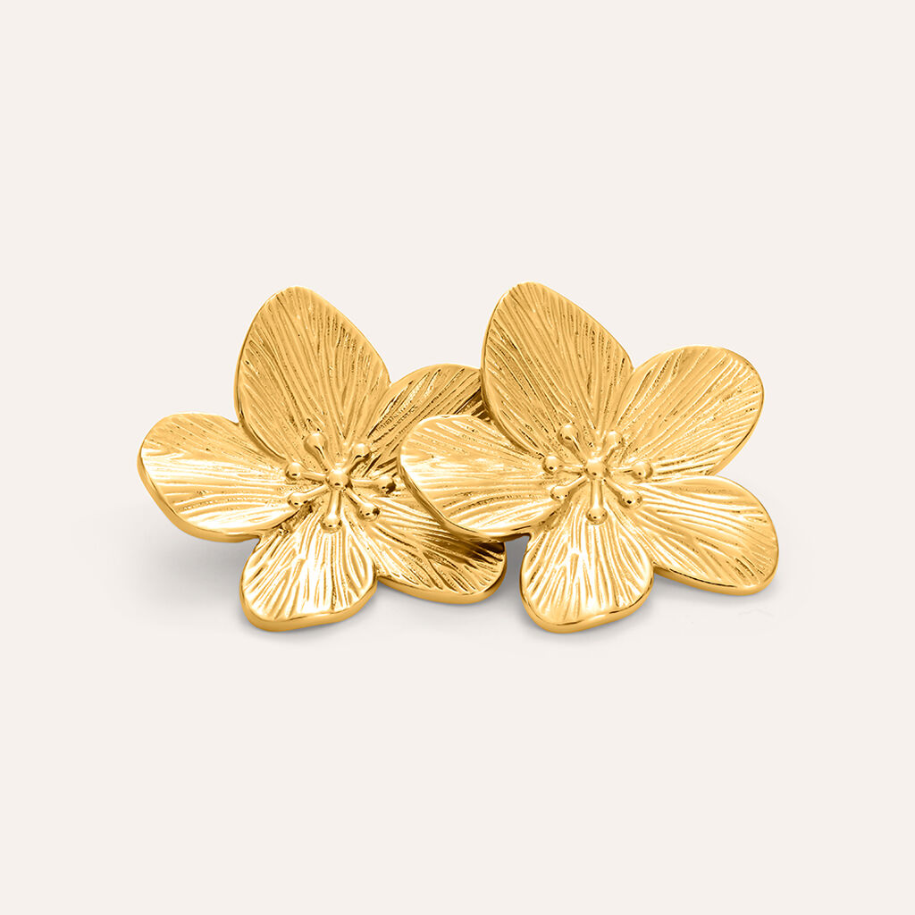 Orecchini Lobo Radiance Acciaio Dorato