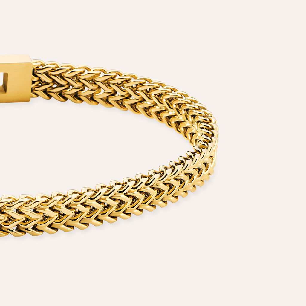 Bracciale Catena Man Code Acciaio Dorato