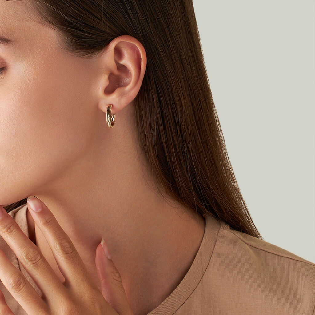 Made By Nami Orecchini A Cerchio In Oro Da Donna In Acciaio Inox Resistente All'acqua, Acciaio Inossidabile, Gold - Foto 4