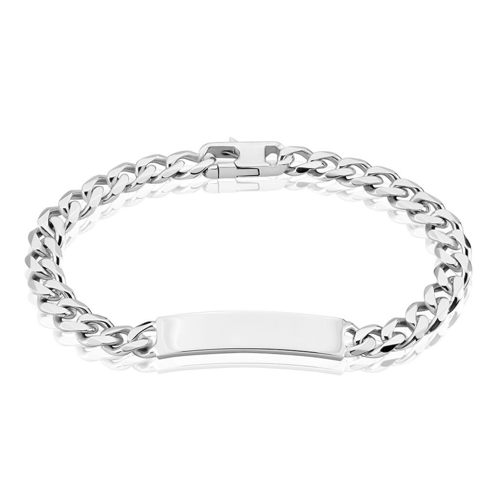 Bracciale Con Targhetta Gentleman Argento Rodiato